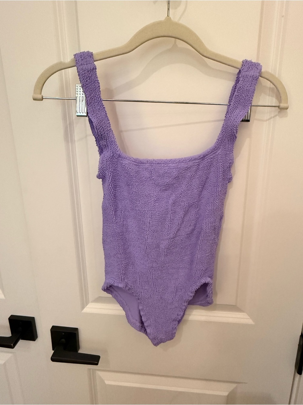 Hanza G Lilac Terry-Texture One-Piece Swimsuit